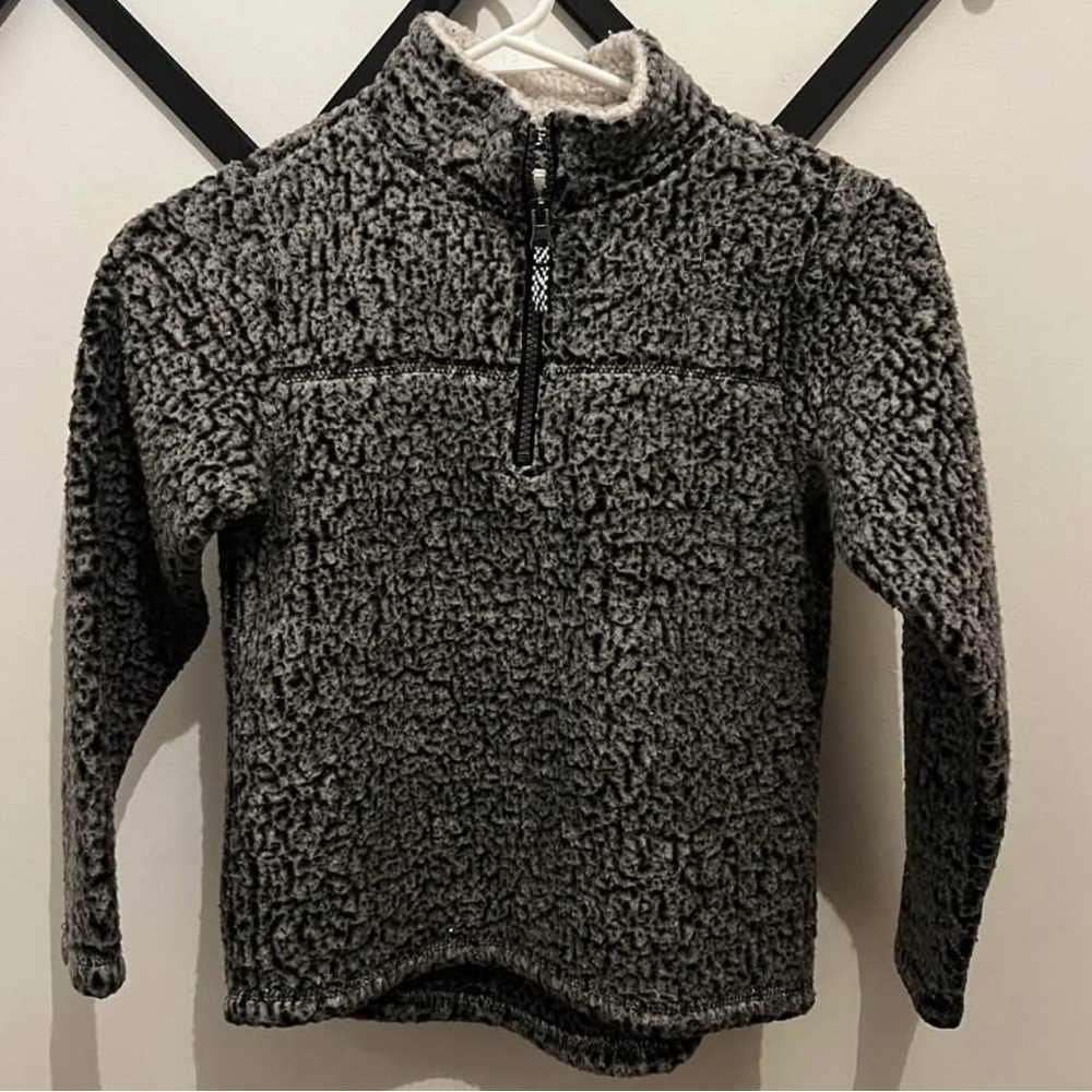 Boys Gray Sherpa Pullover
